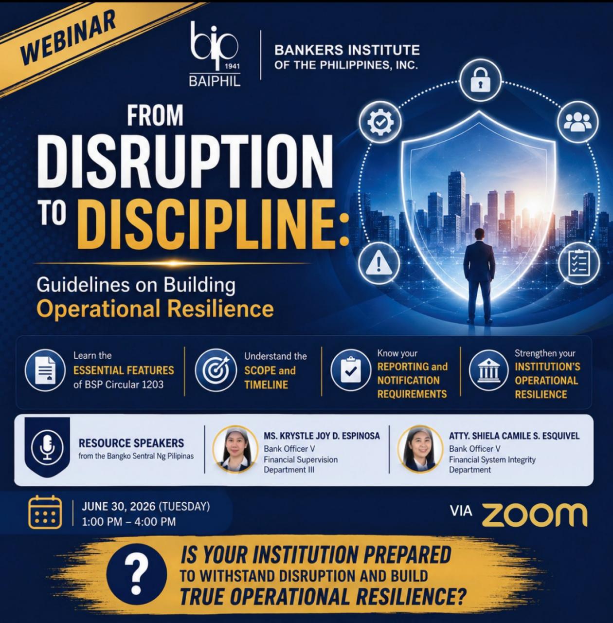 From Disruption to Discipline: Guidelines on Building Operational Resilience